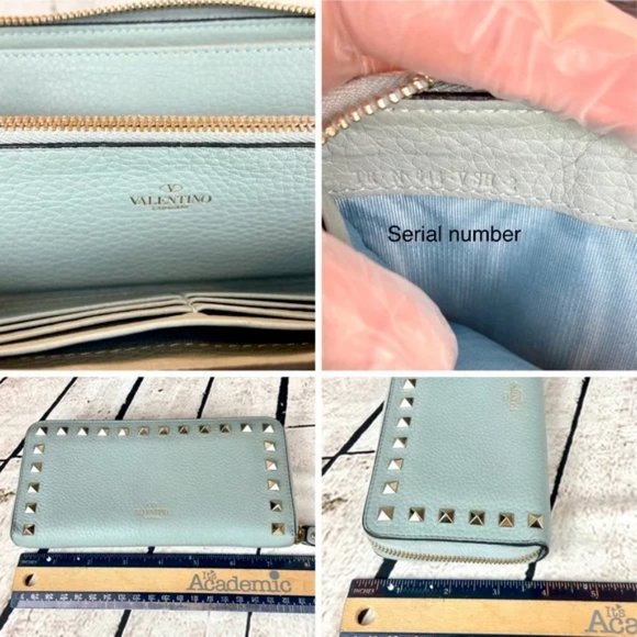 Valentino ROCKSTUD Garavani ZIPPY Zip around  long WALLET GREAT! - Picture 14 of 16